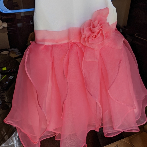 **JJs House** Watermelon Satin Knee-length Flower Girl Dress! - Picture 5 of 7